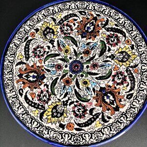 Vintage Armenian Jerusalem Pottery Display Plate Pre- 1940